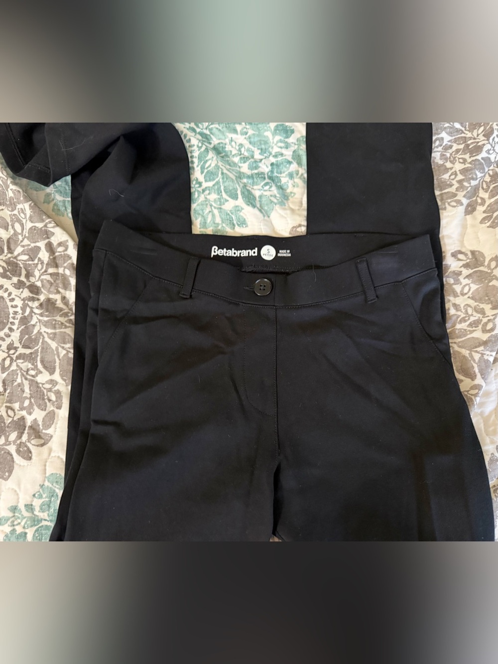 Betabrand Black Straight-Leg Women's Pants